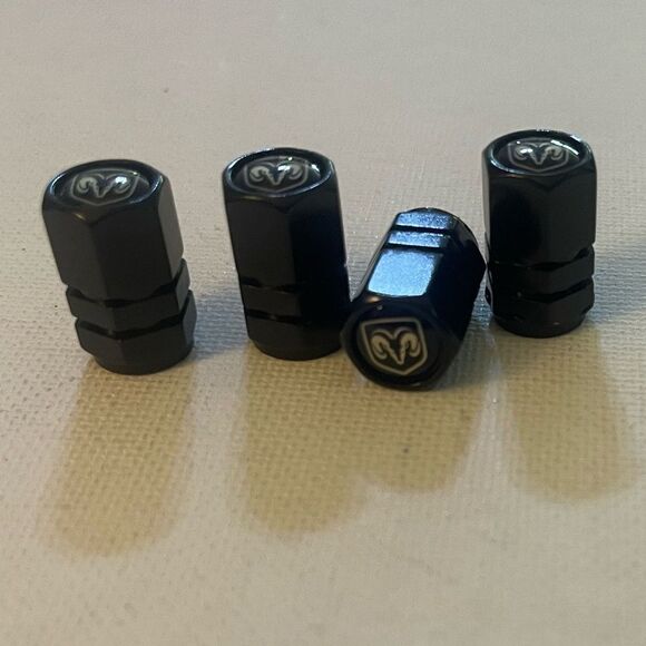 Dodge Logo Valve Stem Caps in Black NWT - Picture 2 of 4